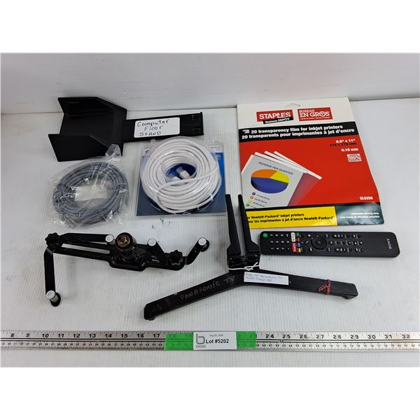 Ethernet Cables, Sony Remote, Transparency Film for Inkjet Printer, Computer Floor Stand, Misc