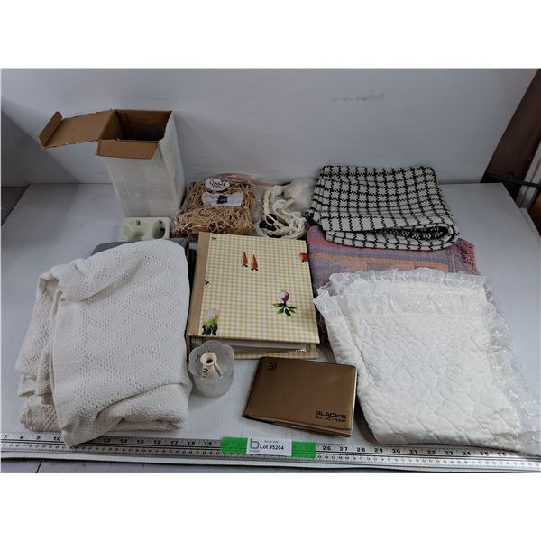 Photo Album, Bathroom Floor Mat, Throw Blankets, Mini Vase, Misc