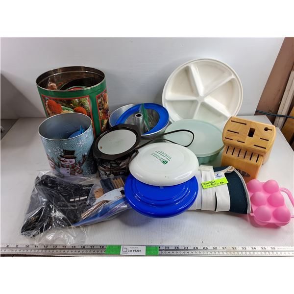 Braun Hair Trimmer, Frisbees, Shoulder Immobilizer, Knife Block, Bundt Pan, Egg Container, Misc