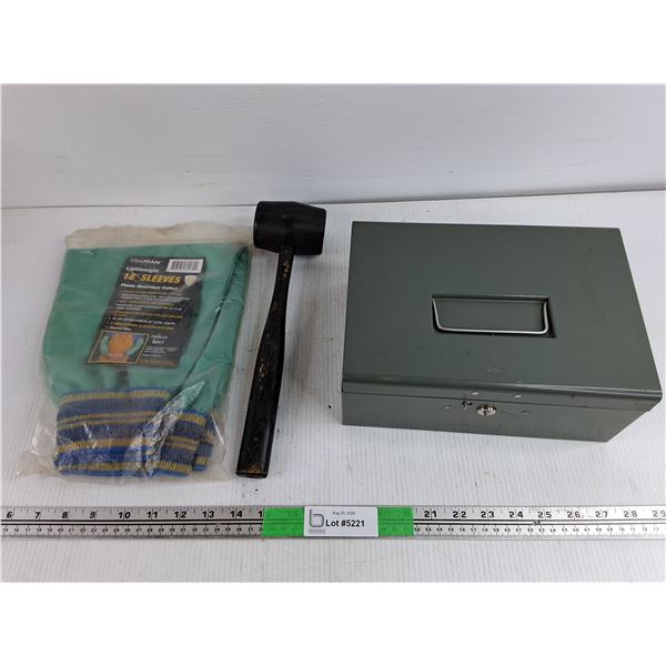 Metal Lock Box, Mallet, 18"  Sleeves Flame Retardant Cotton