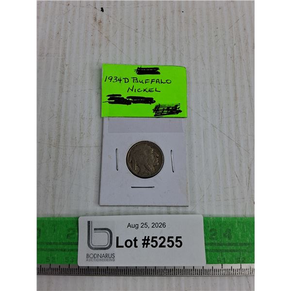 Vintage 1934 Buffalo Nickel