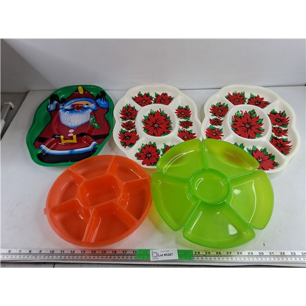 (5) Chip & Dip Trays