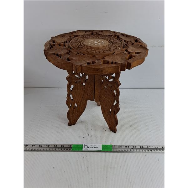 Carved Wood Decorative Mini Table