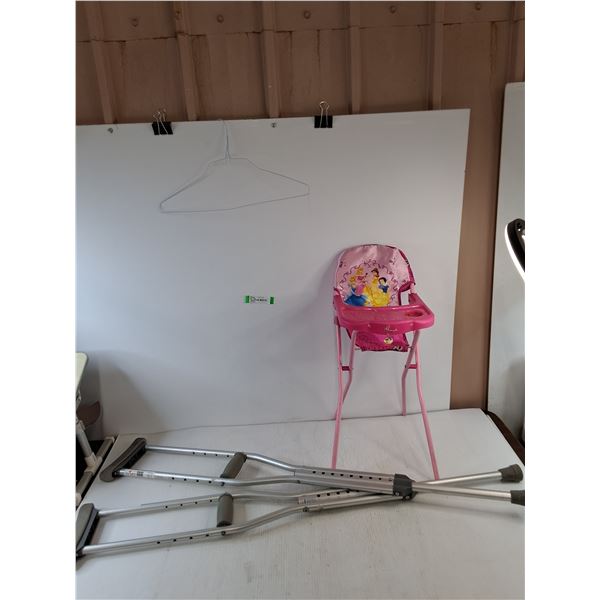 (2) Crutches, (1) Disney Princess Chair for Toddlers, Pickup Only