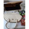 Image 2 : Keyboard/Mouse, Untested Lightbulbs,  Purse, (3) Saucers, Assorted Misc