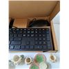 Image 5 : Keyboard/Mouse, Untested Lightbulbs,  Purse, (3) Saucers, Assorted Misc