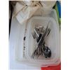 Image 3 : Utensils, (2) Skillets, Food Containers, Assorted Cups and Jars, Misc