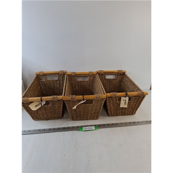 (3) Wicker Baskets