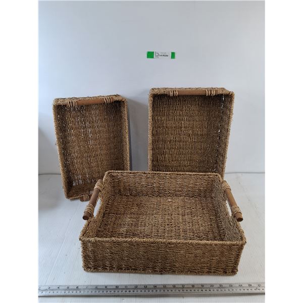 (3) Wicker Baskets