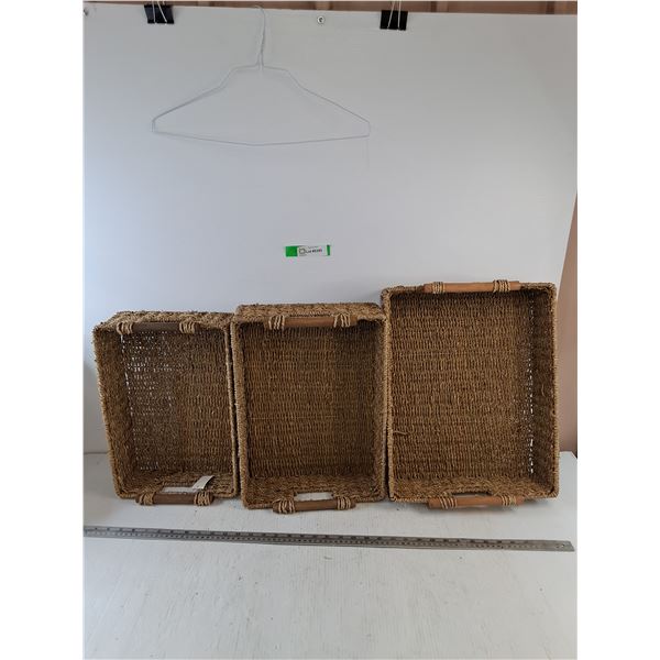 (3) Wicker Baskets