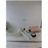 Image 1 : (6) Light Covers, (1) Timex Alarm Clock As-Is, (2) Light Fixtures As-Is