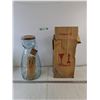 Image 1 : Green Bottle Terrarium Glass Jug with Trowel and Garden Fork