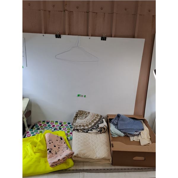 Assorted Fabric Sheets and Twin Sized Bedsheet