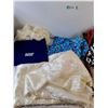 Image 3 : Assorted Fabrics, 46" x 20" Faux Sheep, 22" x 24" Blue Velvet, Throw Blanket, Misc