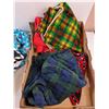 Image 6 : Assorted Fabrics, 46" x 20" Faux Sheep, 22" x 24" Blue Velvet, Throw Blanket, Misc