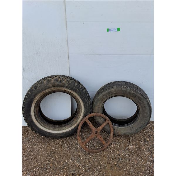 **(2) Tires, P175/70R14 825 and P185/75R14M/8 with Valve Wheel No Shipping
