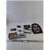 Image 1 : (2) Nascar Tins, (2) Small Display Cars, Halloween Headrest Cover