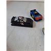 Image 9 : (2) Nascar Tins, (2) Small Display Cars, Halloween Headrest Cover