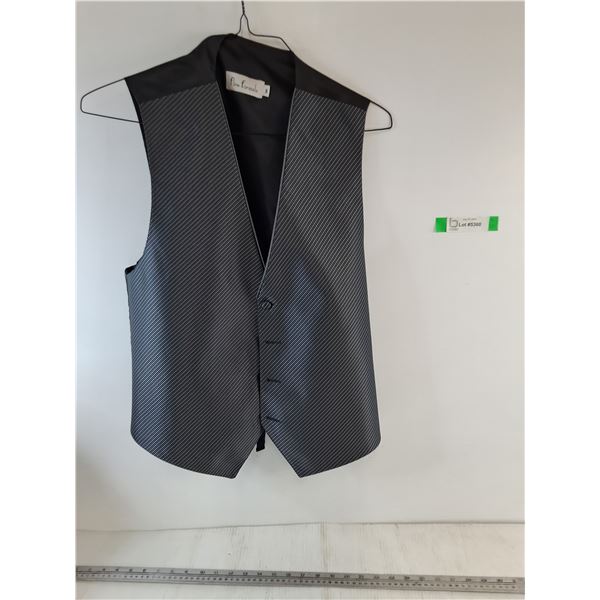 Flow Formals Medium Grey Striped Vest