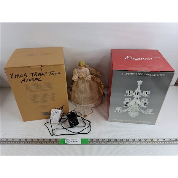 Christmas Tree Top Angel & Silverplated Candle Tree - Sealed