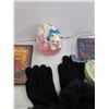 Image 6 : Assorted DVDs, Avon Jewelry, Ceramic Coin Bank, Women's Gloves, Napkin Rings, Misc