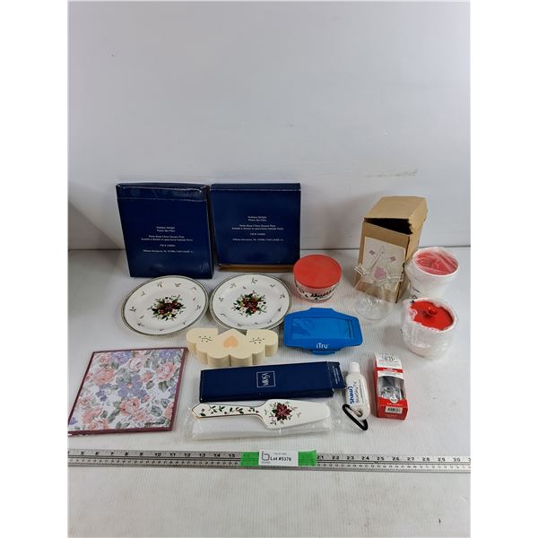Petite Bone Chin Dessert Plates, Glass Bowl w/Lid, , Manicure Prep Coat, Tupperware, Misc