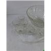 Image 2 : Glass Punch Bowl, Cups & Plastic Ladle