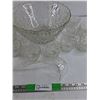 Image 3 : Glass Punch Bowl, Cups & Plastic Ladle