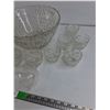 Image 4 : Glass Punch Bowl, Cups & Plastic Ladle