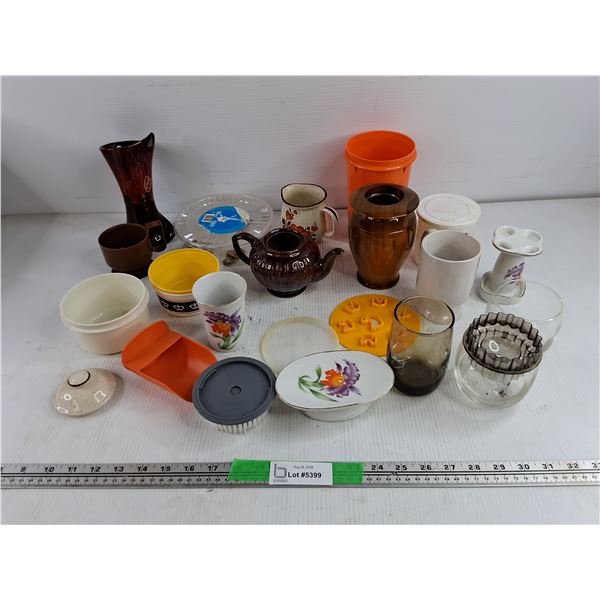 Ceramic Vase, Small Tea Pot, Creamer, Coffee Cup, Misc