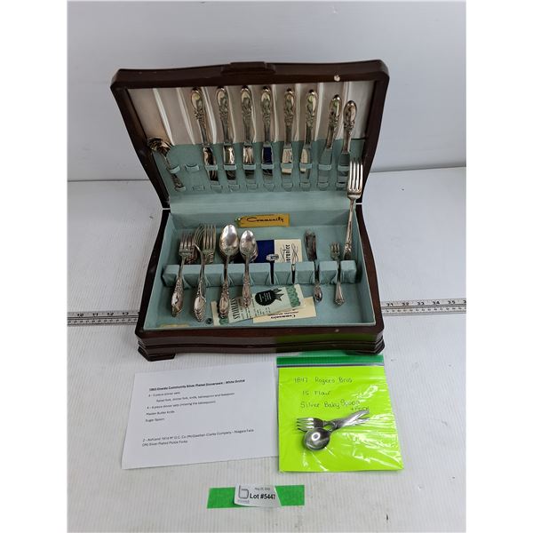1953 Oneida Community Silver Plated Dinnerware & Ashland 1914 Silver Plated Pickle Forks