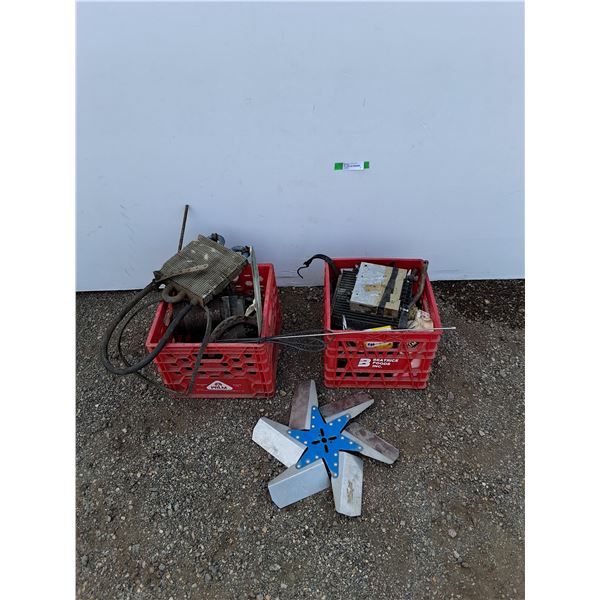 **Milk Crates, Vintage Car Stereo, Starters, Evaporator Cores, Antenna Mast, Misc, PICKUP ONLY