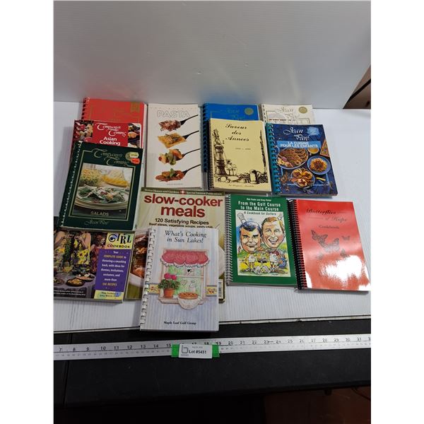 (13) Cookbooks - Asian, Pasta, Golfers, Slow-Cooker