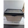 Image 1 : ** Rubbermaid Hinged Plastic Storage Tote (32x20x17"), Pickup Only