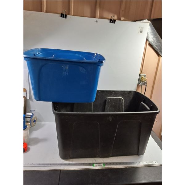 ** (2) Plastic Storage Totes W/ No Lids - (32x18x17") 