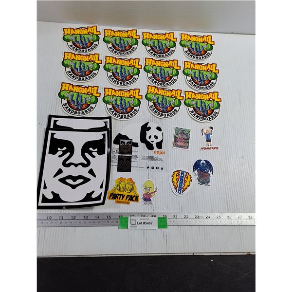 (23) Assorted Stickers - Hangnail Handboards, Party Pack Hardware, Jason Jessee, Wematanye, Midnight
