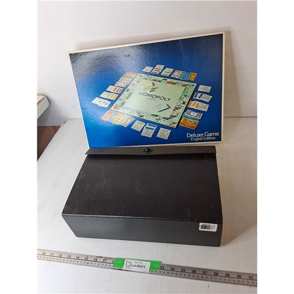 Vintage Monopoly Deluxe & File Organizer