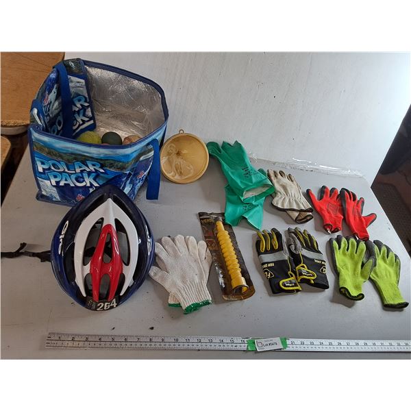 Gasoline Spout, Work Gloves- Various Sizes, Bike Helmet- S/M