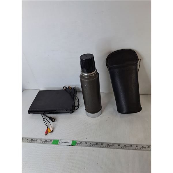 DVD Player- Powers On/Doesn't Open, Vintage Thermos & Insulated Cover