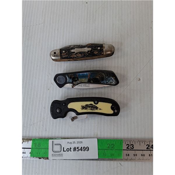 (3) Pocket Knives Up to 6.5"