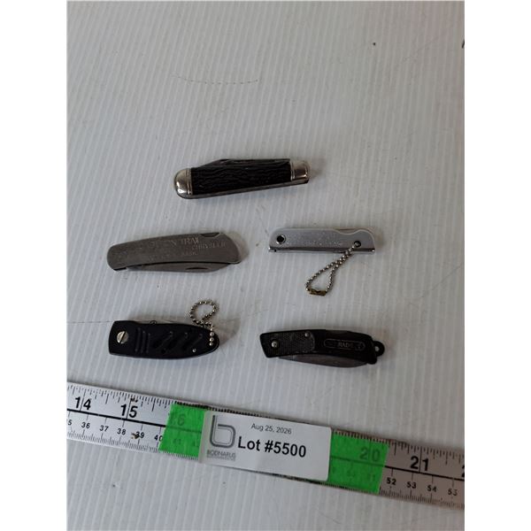 (5) Pocket Knives Up to 5.5"