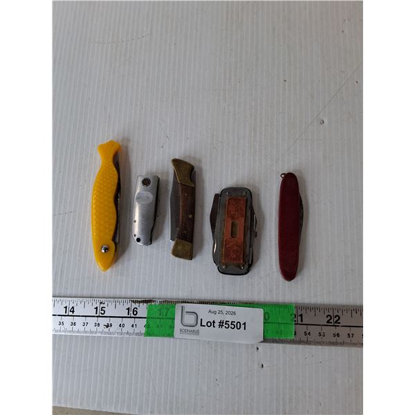 (5) Pocket Knives Up to 7"