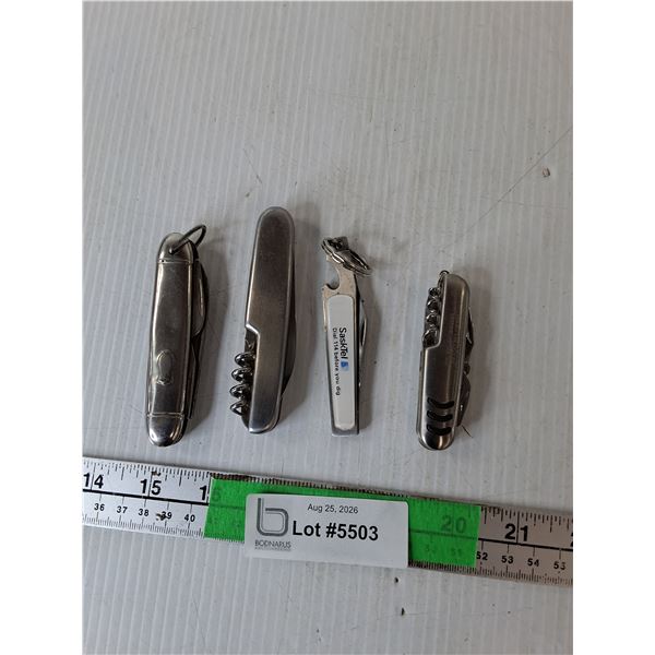 (4) Pocket Knives Up to 6.5"