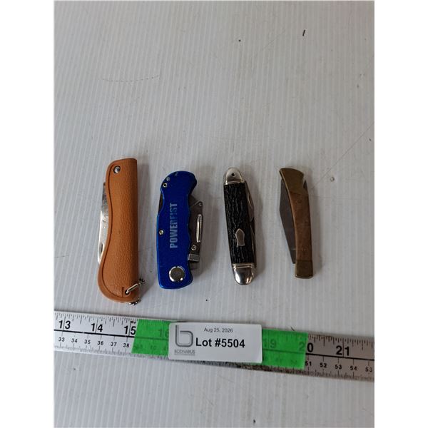 (4) Pocket Knives Up to 8"