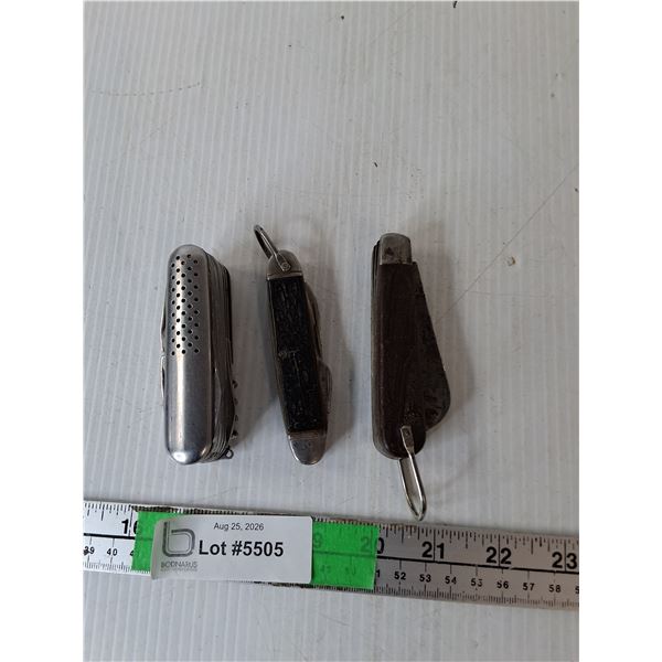 (3) Multitool Pocket Knives up to 6.5"