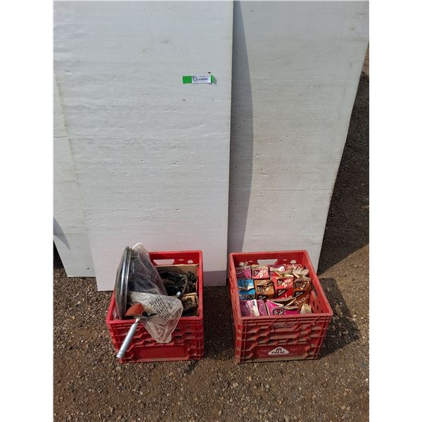 **(2) Milk Crates Full of Metal Parts, Body Bolts No Shipping