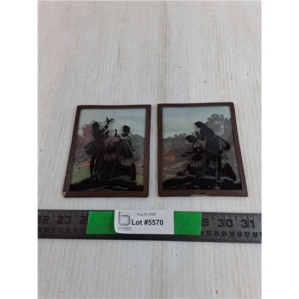 (2) Vintage Shadow Pictures 5"x4"