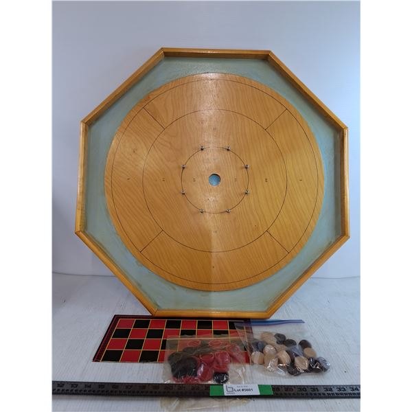 *Crokinole Board and Checkers Board Set