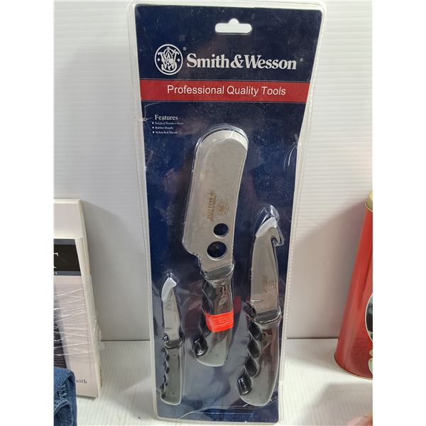 3 Piece Stainless Steel Knife Set (NIB),Coca Cola Puzzle/Tin/Magnets,Crochet Books,Jeans Size 6
