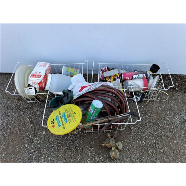 Wire Baskets, Propane Torch & Hoses, Safety Goggles, Misc, PICKUP ONLY